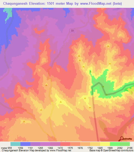 Chaqunganesh,Iran Elevation Map