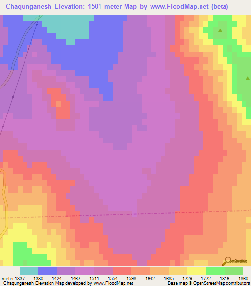 Chaqunganesh,Iran Elevation Map