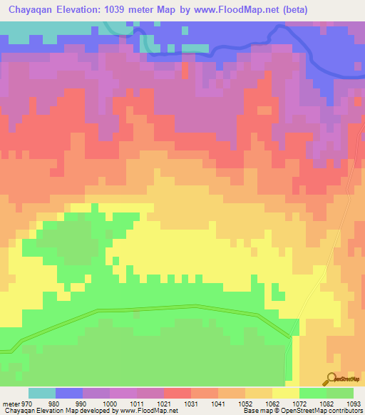 Chayaqan,Iran Elevation Map
