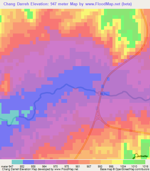 Chang Darreh,Iran Elevation Map