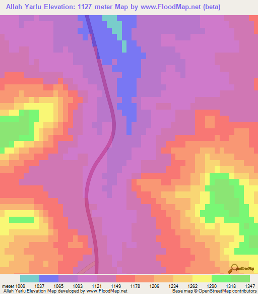Allah Yarlu,Iran Elevation Map