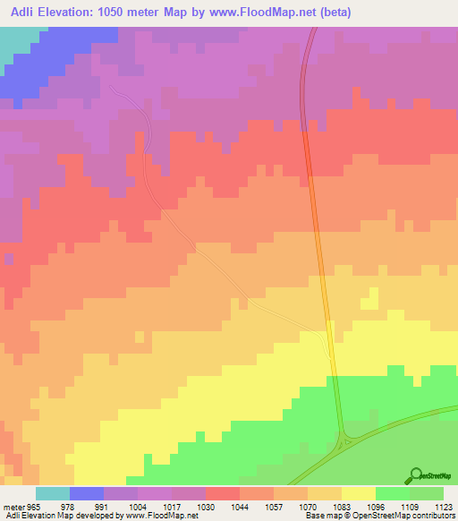Adli,Iran Elevation Map
