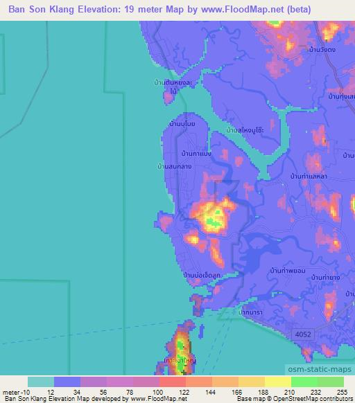 Ban Son Klang,Thailand Elevation Map
