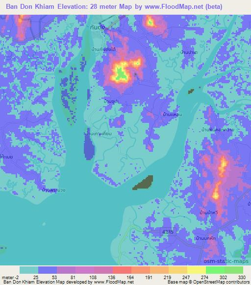 Ban Don Khiam,Thailand Elevation Map