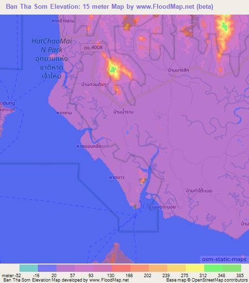Ban Tha Som,Thailand Elevation Map