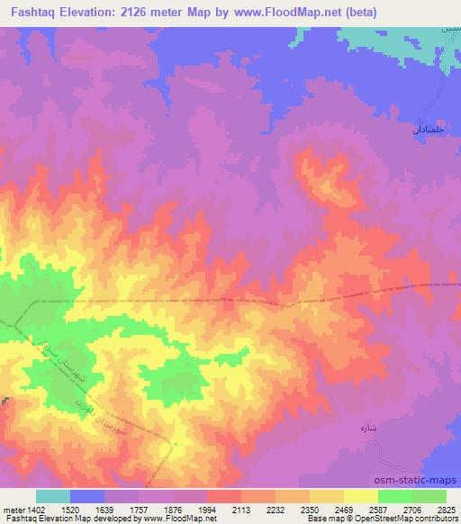 Fashtaq,Iran Elevation Map