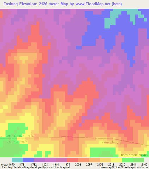 Fashtaq,Iran Elevation Map