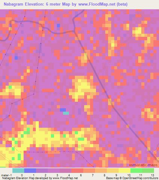 Nabagram,India Elevation Map