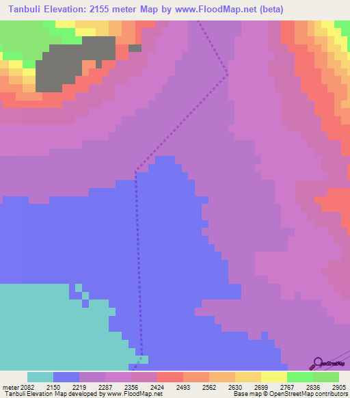 Tanbuli,Iran Elevation Map