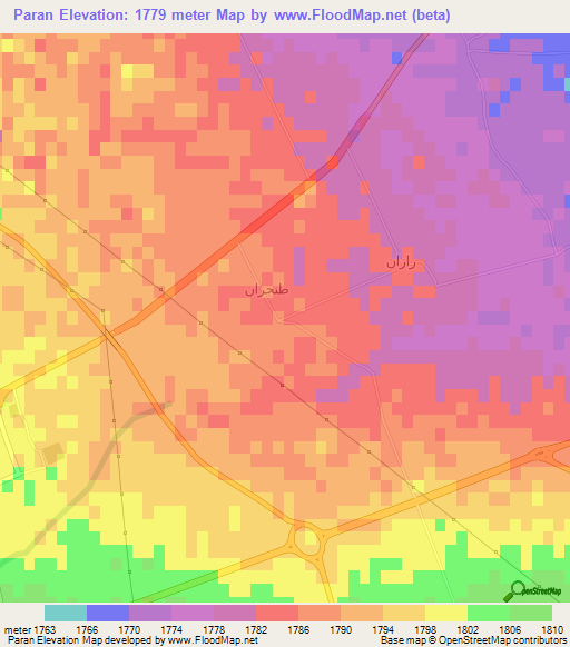 Paran,Iran Elevation Map