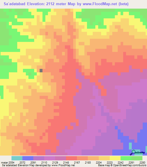 Sa`adatabad,Iran Elevation Map