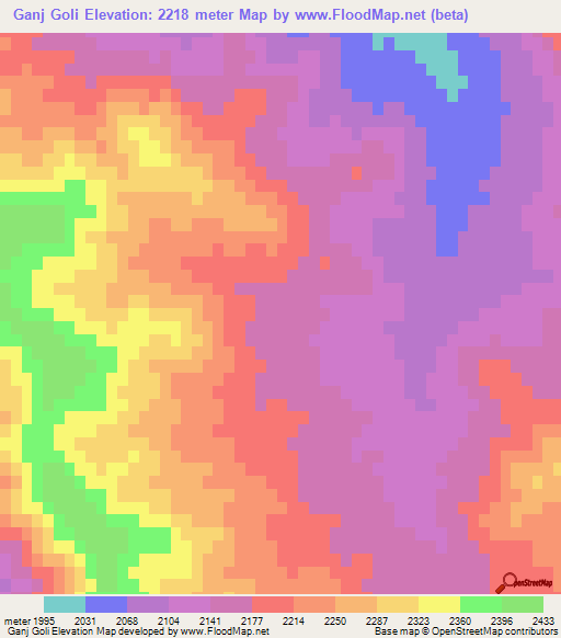 Ganj Goli,Iran Elevation Map