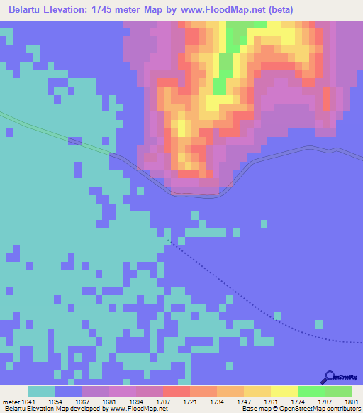 Belartu,Iran Elevation Map