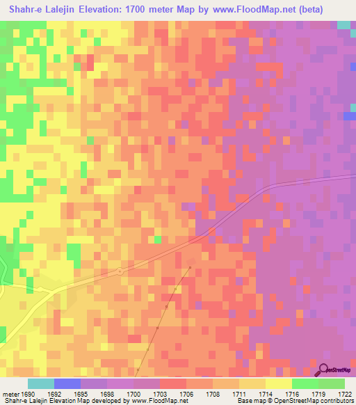 Shahr-e Lalejin,Iran Elevation Map