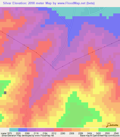 Silvar,Iran Elevation Map
