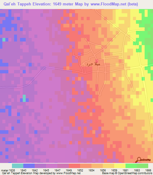 Qal`eh Tappeh,Iran Elevation Map
