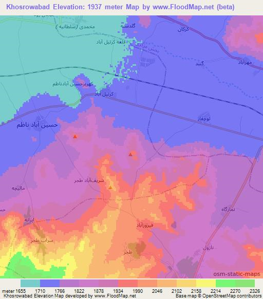 Khosrowabad,Iran Elevation Map