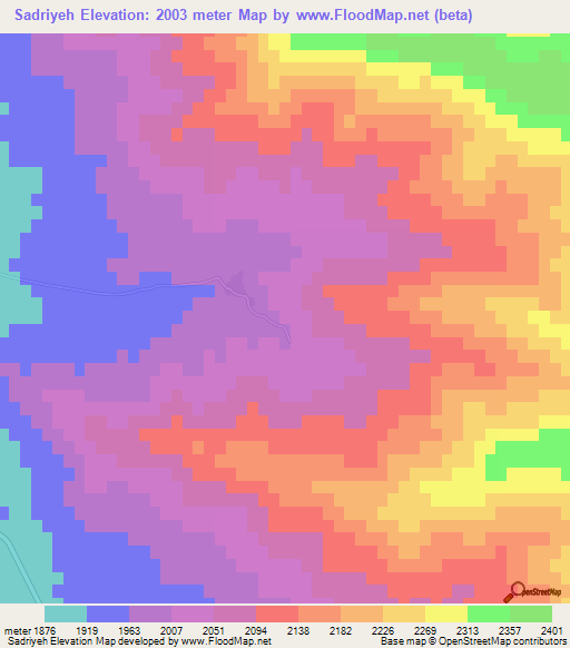 Sadriyeh,Iran Elevation Map