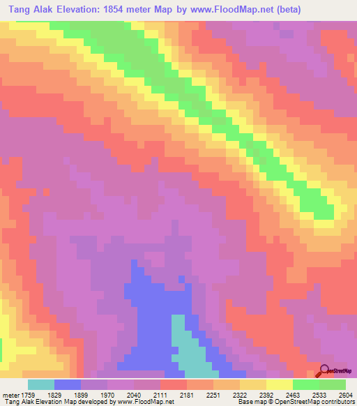 Tang Alak,Iran Elevation Map