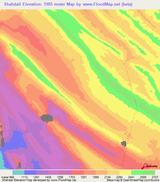 Shahdali,Iran Elevation Map