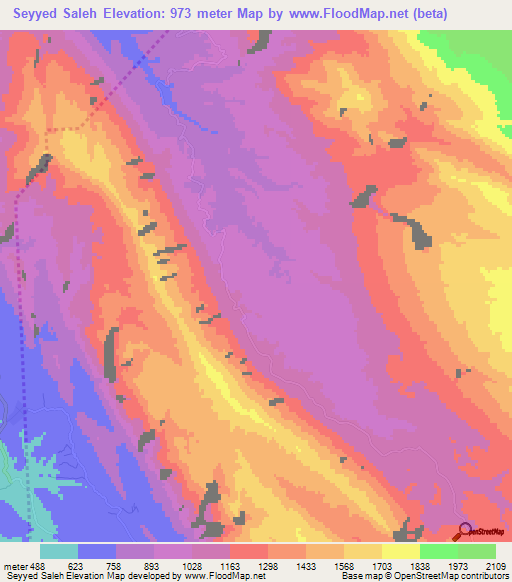 Seyyed Saleh,Iran Elevation Map