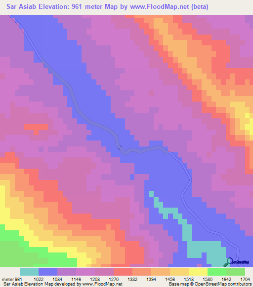 Sar Asiab,Iran Elevation Map