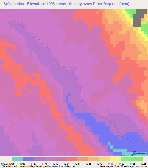 Sa`adatabad,Iran Elevation Map
