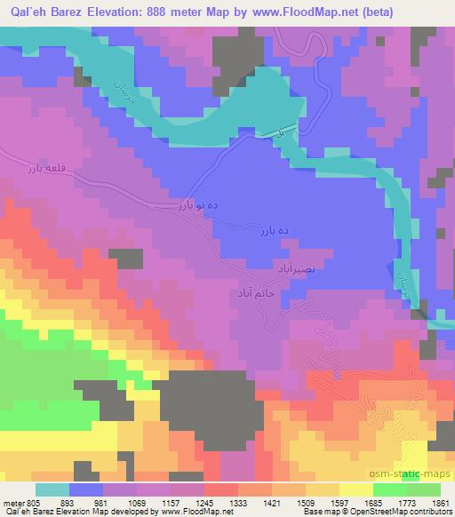 Qal`eh Barez,Iran Elevation Map