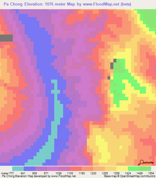Pa Chong,Iran Elevation Map