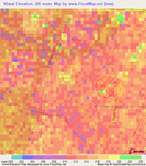 Nilwal,India Elevation Map