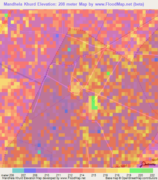 Mandhela Khurd,India Elevation Map