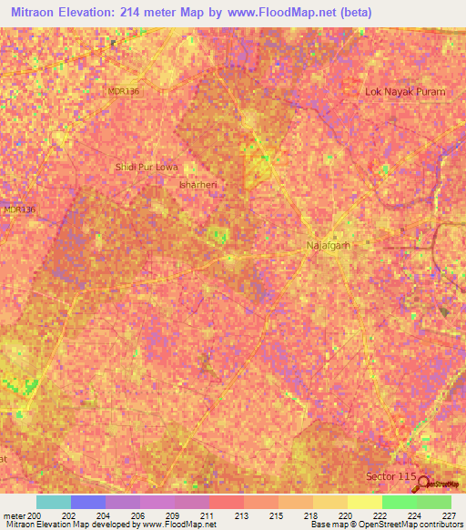 Mitraon,India Elevation Map