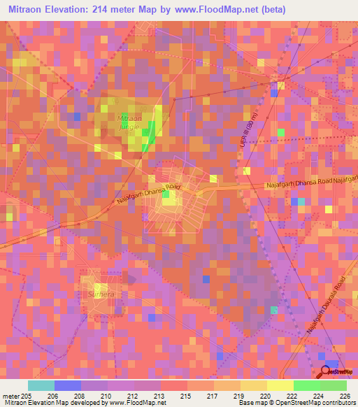 Mitraon,India Elevation Map