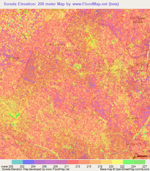 Soreda,India Elevation Map