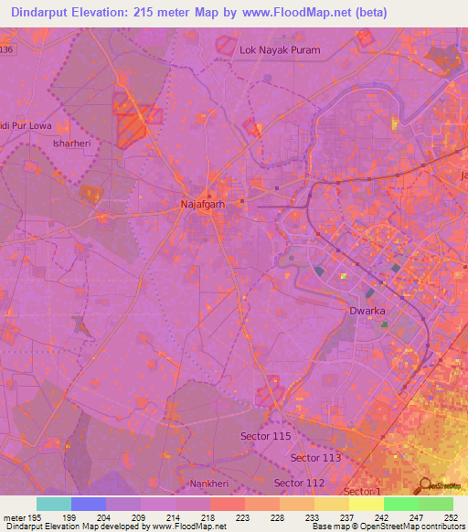 Dindarput,India Elevation Map