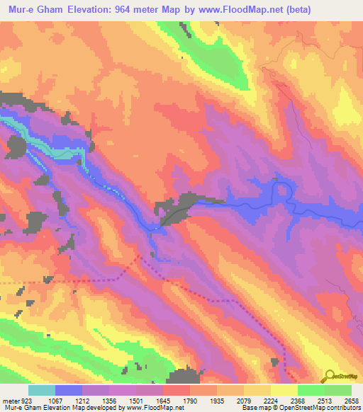 Mur-e Gham,Iran Elevation Map