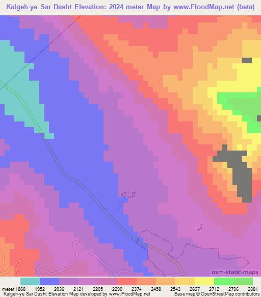 Kalgeh-ye Sar Dasht,Iran Elevation Map