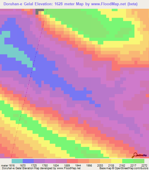 Doruhan-e Gelal,Iran Elevation Map