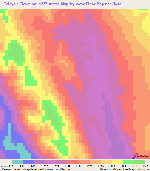 Deleyak,Iran Elevation Map