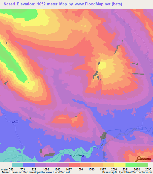 Naseri,Iran Elevation Map