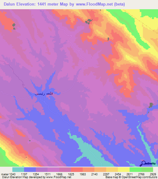 Dalun,Iran Elevation Map