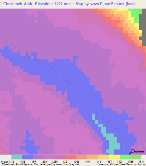 Cheshmeh Amiri,Iran Elevation Map
