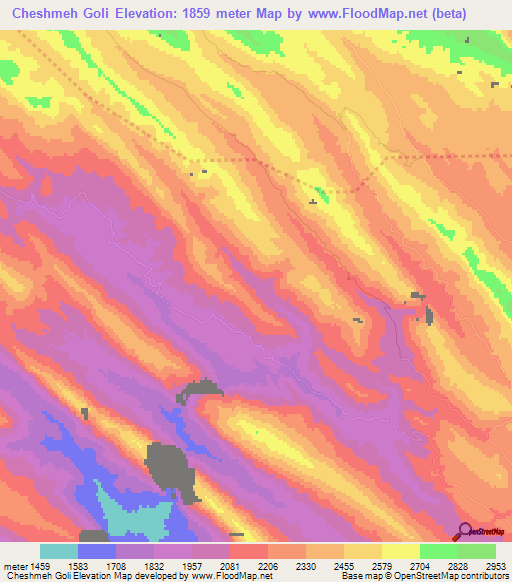 Cheshmeh Goli,Iran Elevation Map