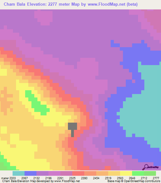 Cham Bala,Iran Elevation Map