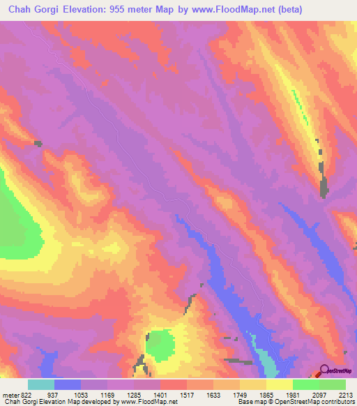 Chah Gorgi,Iran Elevation Map