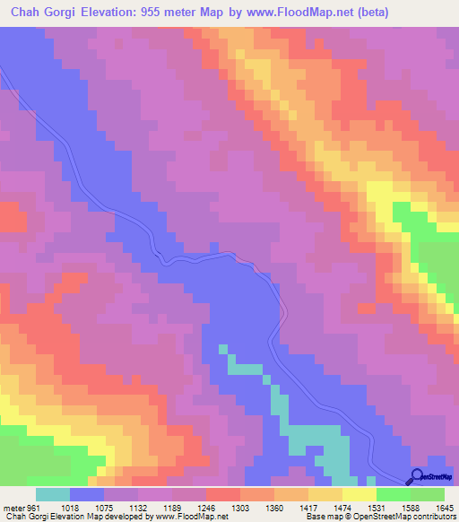 Chah Gorgi,Iran Elevation Map