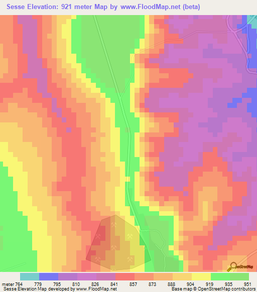 Sesse,Angola Elevation Map