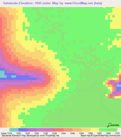 Salutenda,Angola Elevation Map