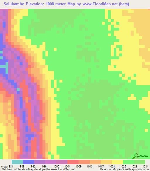 Salubambo,Angola Elevation Map