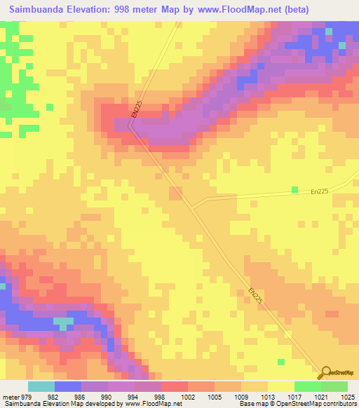 Saimbuanda,Angola Elevation Map